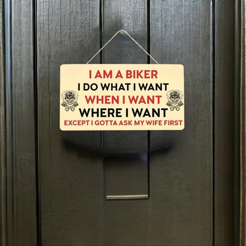 Wall Art, Funny Motorcycle Plaque, New - Picture 4 of 6